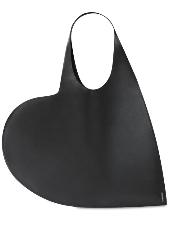Coperni: Heart leather shoulder bag - Black - women_0 | Luisa Via Roma