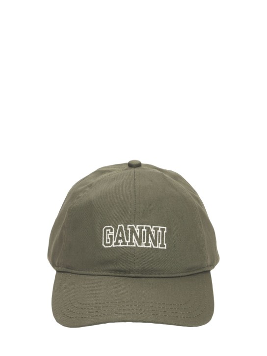 GANNI: Logo有机棉帽子 - women_0 | Luisa Via Roma