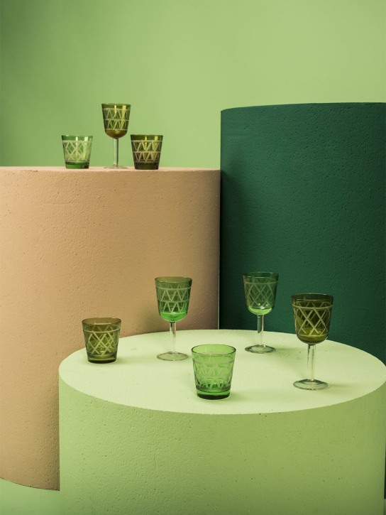 Polspotten: Tie Up平底玻璃杯4个套装 - Multi-colour - ecraft_1 | Luisa Via Roma