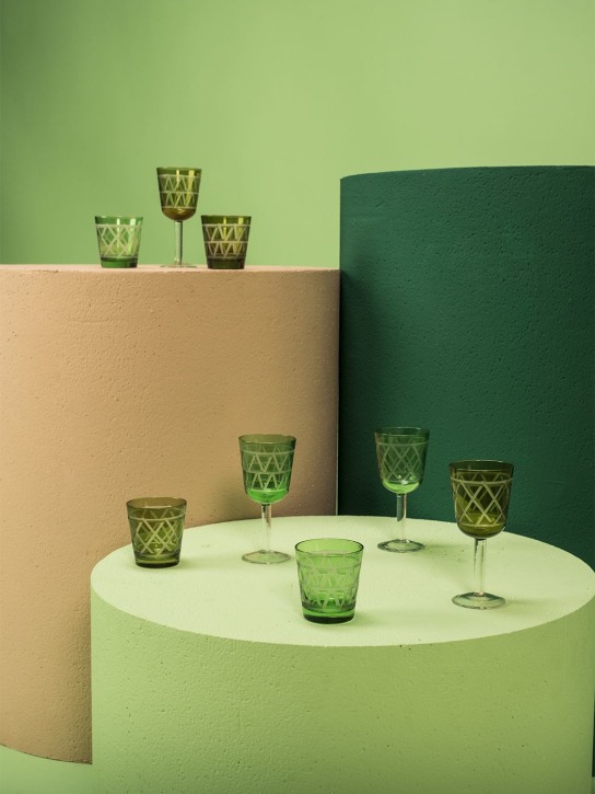 Polspotten: Tie Up set of 4 wine glasses - Multi-colour - ecraft_1 | Luisa Via Roma