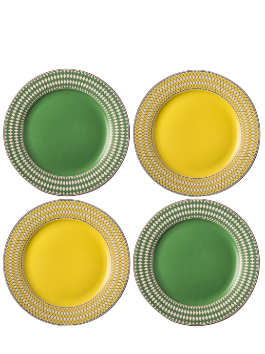 Polspotten: Lot de 4 assiettes plates - Multi-colour - ecraft_0 | Luisa Via Roma