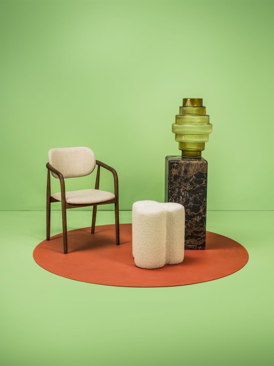 Polspotten: Clover ecru bouclé stool - Ecru - ecraft_1 | Luisa Via Roma