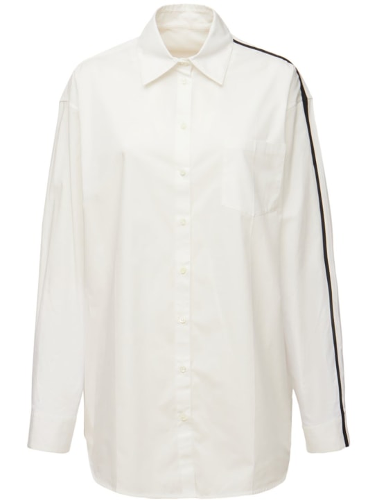 Peter Do: Cotton blend poplin classic shirt - White/Black - women_0 | Luisa Via Roma