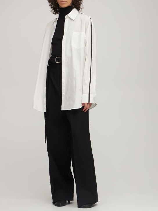 Peter Do: Cotton blend poplin classic shirt - White/Black - women_1 | Luisa Via Roma