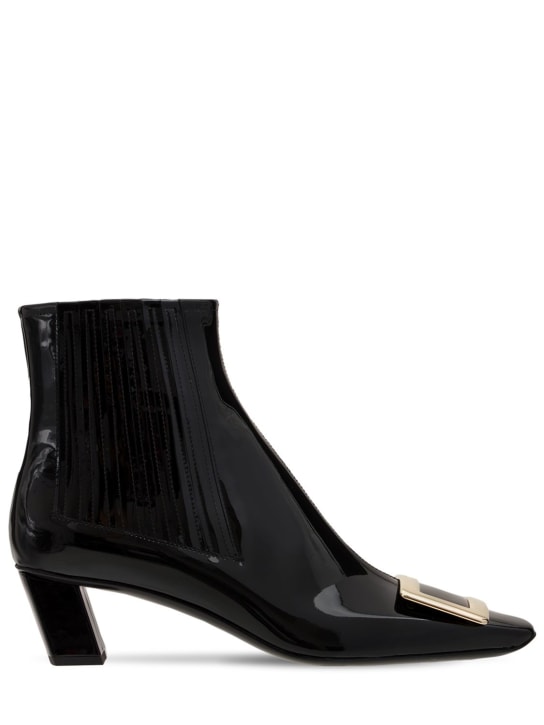 Roger Vivier: 45mm Belle Vivier patent leather boots - Siyah - women_0 | Luisa Via Roma