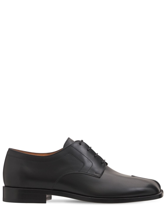 Maison Margiela: Tabi leather shoes - Black - men_0 | Luisa Via Roma