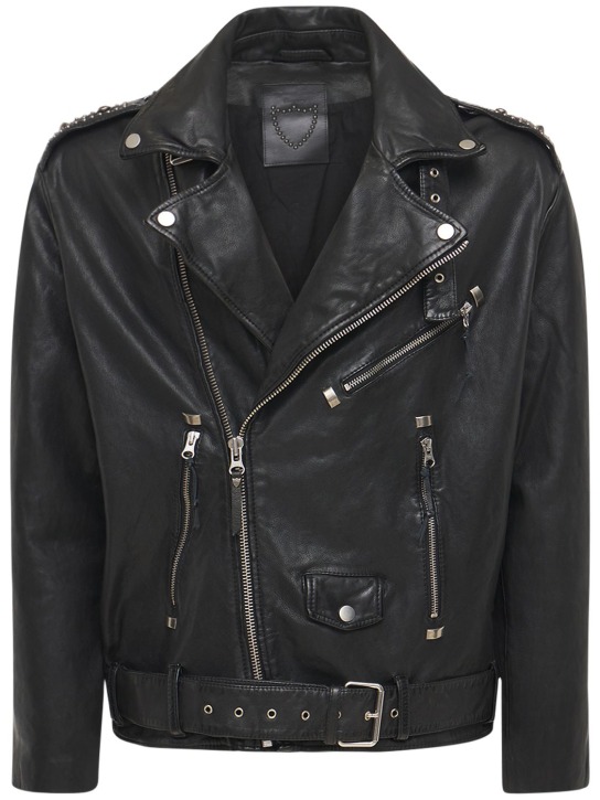 HTC Los Angeles: Melrose leather biker jacket - men_0 | Luisa Via Roma