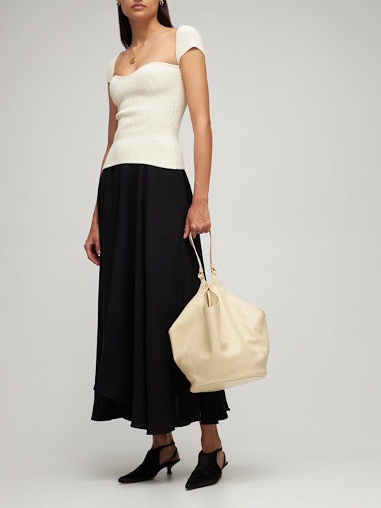 Khaite: Medium Lotus smooth leather shoulder bag - women_1 | Luisa Via Roma
