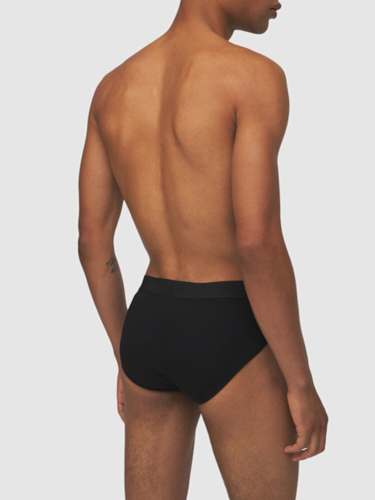 Tom Ford: Pack of 2 logo stretch cotton briefs - Black - men_2 | Luisa Via Roma