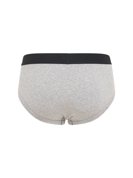 Tom Ford: Pack of 2 logo stretch cotton briefs - Grey - men_4 | Luisa Via Roma