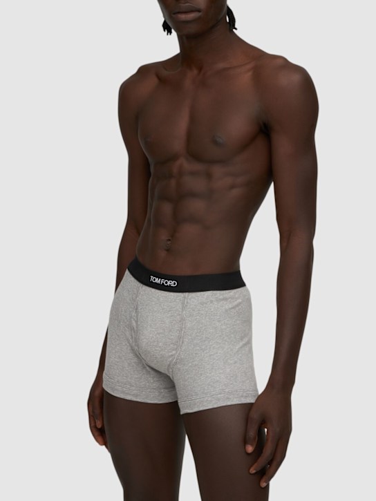 Tom Ford: Pack of 2 logo cotton boxer briefs - Grey - men_1 | Luisa Via Roma