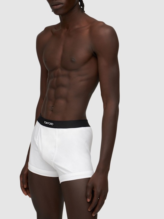 Tom Ford: Pack of 2 logo cotton boxer briefs - White - men_1 | Luisa Via Roma