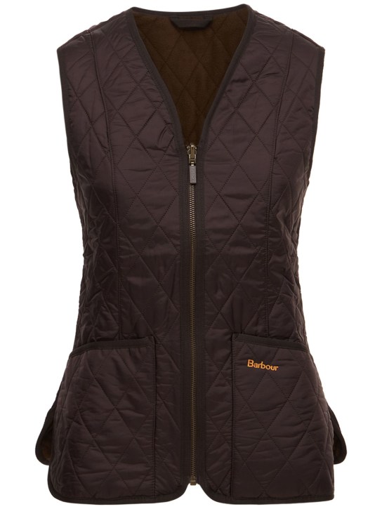 BARBOUR: Lady Betty quilted vest - Dark Brown - women_0 | Luisa Via Roma