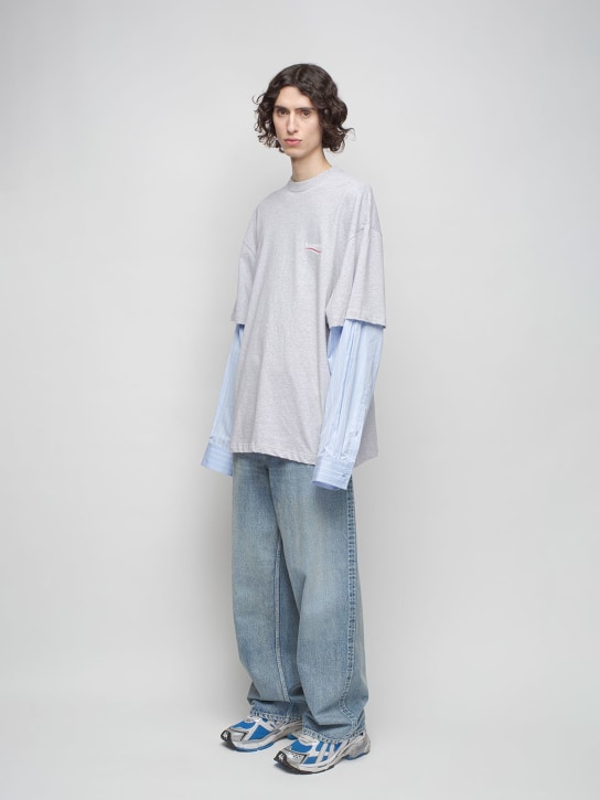 Balenciaga: Camiseta de algodón con manga larga - men_1 | Luisa Via Roma