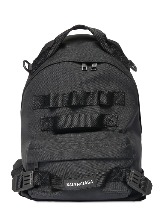 Balenciaga: Army multicarry nylon backpack - Black - men_0 | Luisa Via Roma