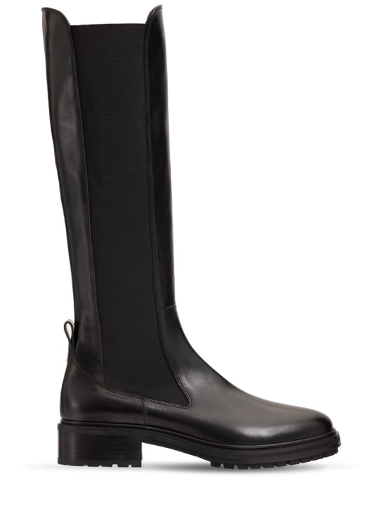 Aeyde: 40mm Blanca tall leather boots - Black - women_0 | Luisa Via Roma