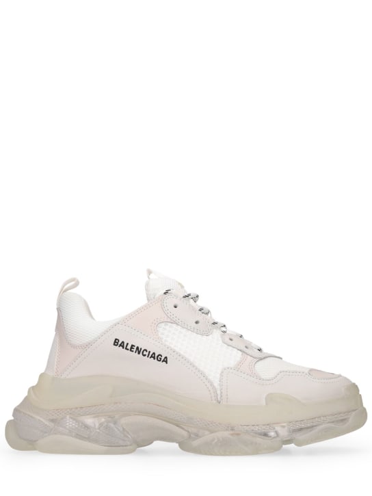 Balenciaga: Triple S透明鞋底运动鞋 - 白色 - men_0 | Luisa Via Roma