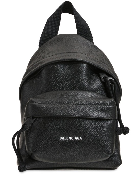 Balenciaga: Logo leather backpack - men_0 | Luisa Via Roma