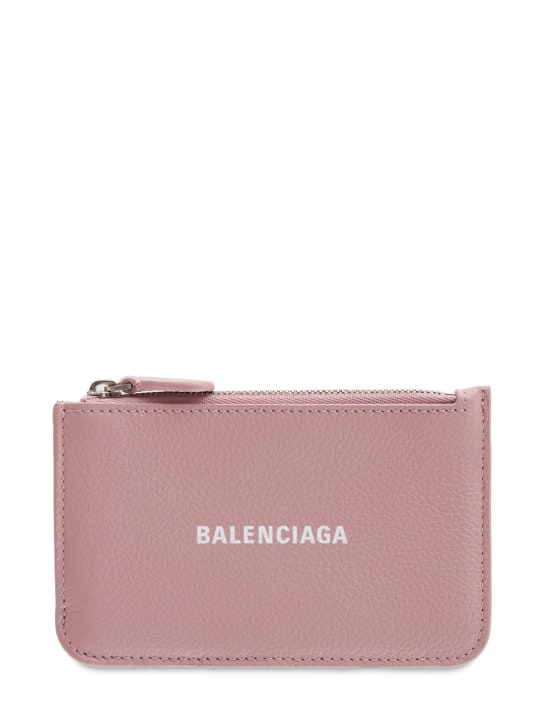 Balenciaga: 크레딧 카드 홀더 - 파우더 핑크 - women_0 | Luisa Via Roma