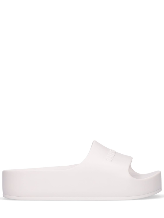 Balenciaga: Sandalias planas de goma 10mm - Blanco - women_0 | Luisa Via Roma