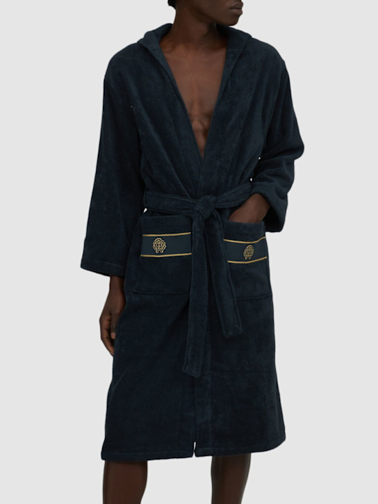 Roberto Cavalli: Gold New cotton bathrobe - Black - men_2 | Luisa Via Roma
