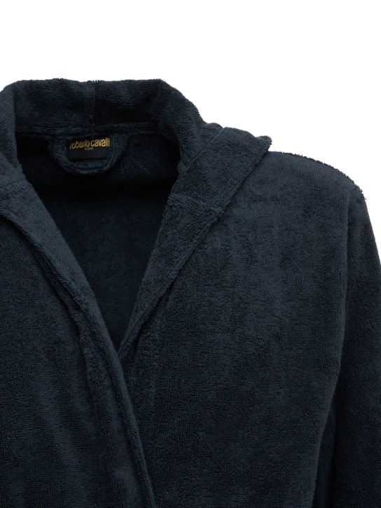 Roberto Cavalli: Gold New cotton bathrobe - Black - men_4 | Luisa Via Roma