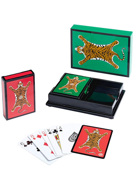 Jonathan Adler: Set de naipes Tiger laqueadas - Multicolor - ecraft_1 | Luisa Via Roma