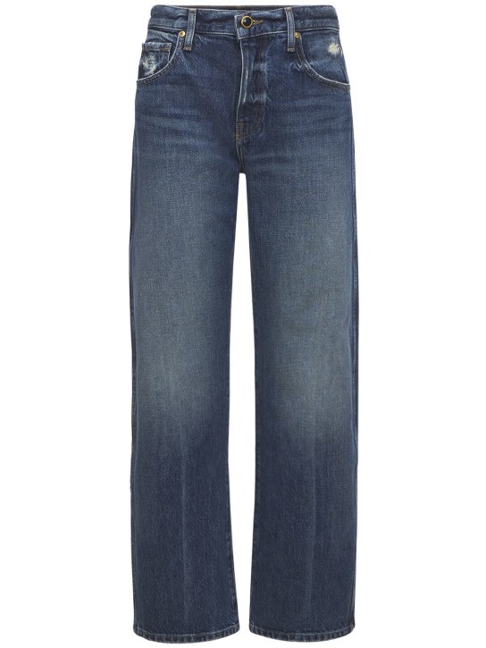 Khaite: Jeans rectos de algodón - Azul - women_0 | Luisa Via Roma