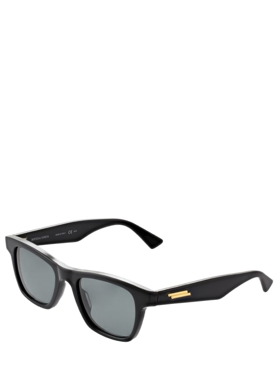 Bottega Veneta: Squared acetate sunglasses - Black/Grey - men_1 | Luisa Via Roma