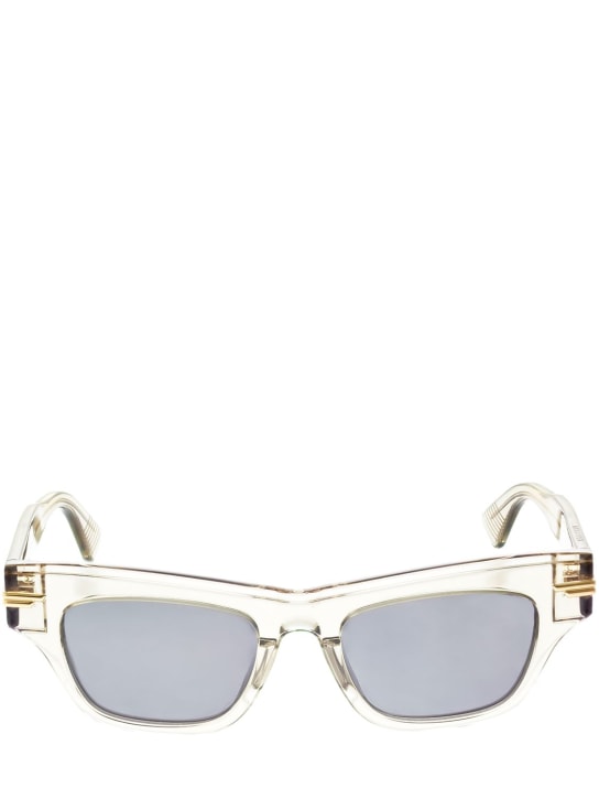 Bottega Veneta: Squared acetate sunglasses - Beige/Grey - women_0 | Luisa Via Roma