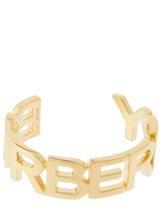 Burberry: Bracelet rigide à logo Burberry - Or - women_0 | Luisa Via Roma