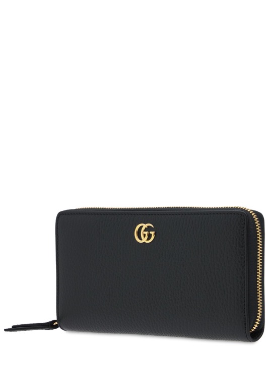 Gucci: Leather zip around wallet - Black - women_1 | Luisa Via Roma