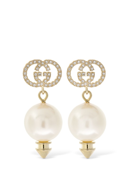 Gucci: Pendientes GG con perlas de imitación - women_0 | Luisa Via Roma