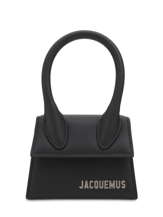 Jacquemus: Le Chiquito Homme 가죽 탑핸들백 - 블랙 - men_0 | Luisa Via Roma