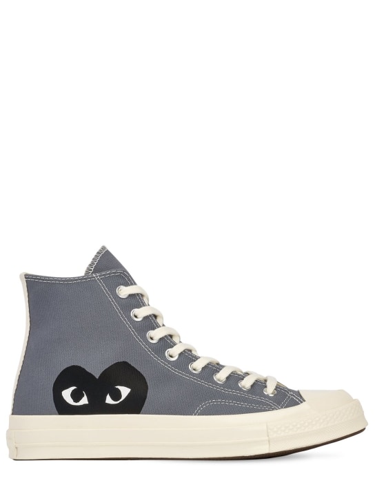 Comme des Garçons Play: Sneakers altas Play Converse de algodón 20mm - Gris - women_0 | Luisa Via Roma