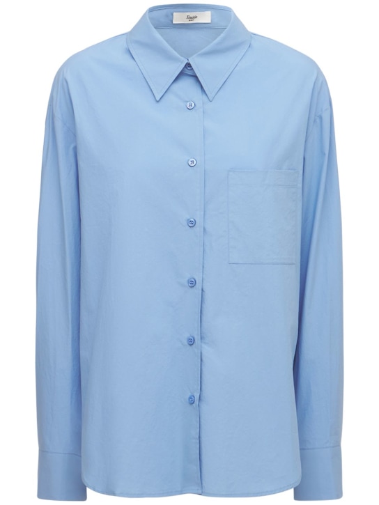 The Frankie Shop: Lui organic cotton poplin shirt - Light Blue - women_0 | Luisa Via Roma