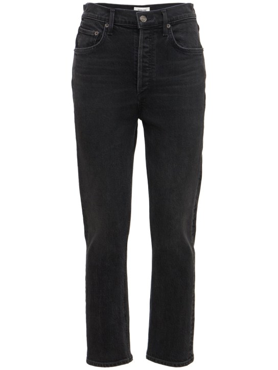 Agolde: Riley organic cotton straight jeans - Black - women_0 | Luisa Via Roma