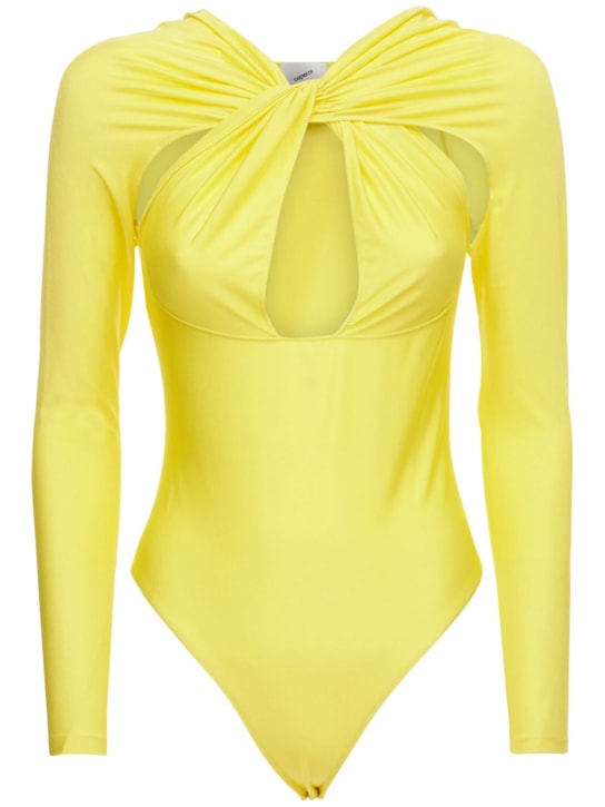 Coperni: Cut out stretch jersey bodysuit - women_0 | Luisa Via Roma