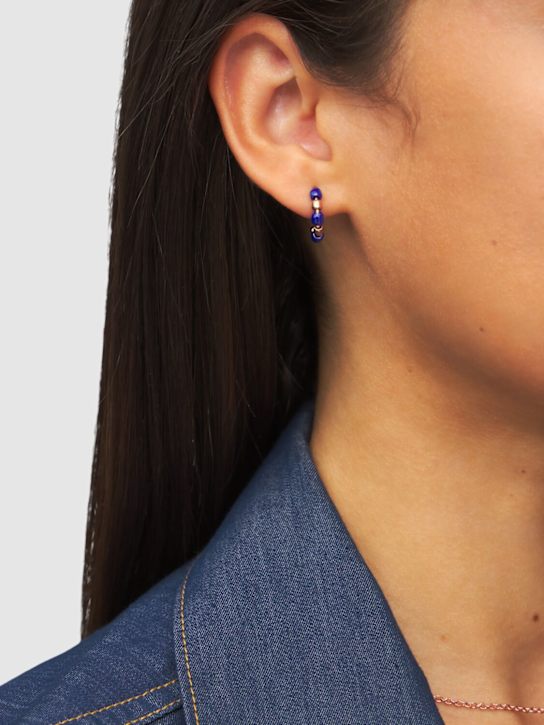 DoDo: Granelli 9kt & blue ceramic earrings - R.Gold/Blue - women_1 | Luisa Via Roma