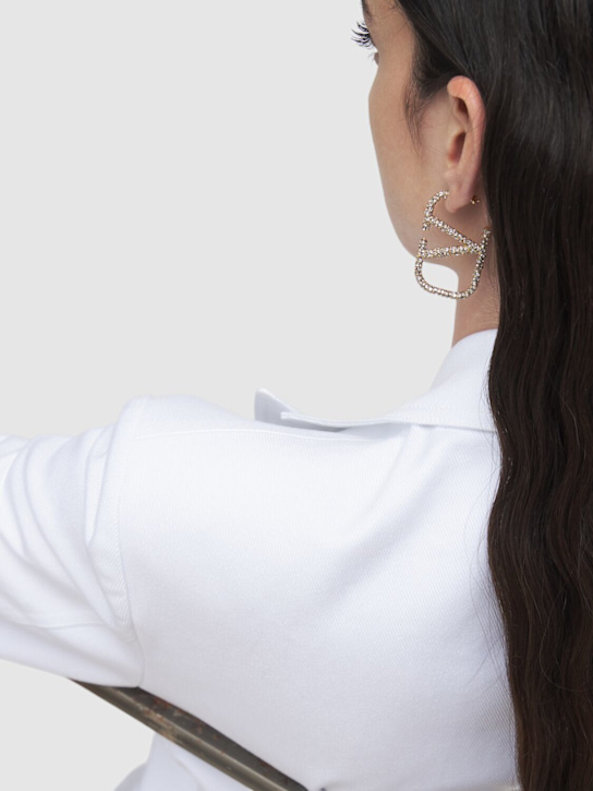 Valentino Garavani: VLogo ドロップピアス 4.5cm - women_1 | Luisa Via Roma