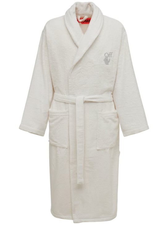 Off-White: Arrow Leaves bathrobe - White - women_0 | Luisa Via Roma