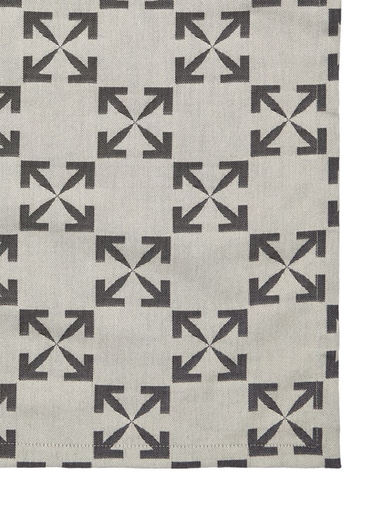 Off-White: Arrow napkin set - Beyaz/Siyah - ecraft_1 | Luisa Via Roma
