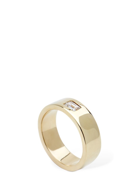 Nina Webrink: Veracity 18kt gold & diamond ring - Gold/Crystal - women_0 | Luisa Via Roma