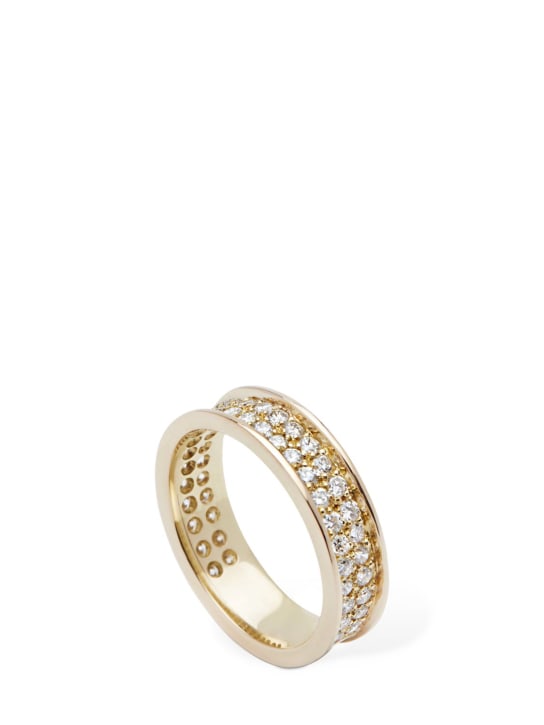 Nina Webrink: Courage 18kt Gold & diamond ring - Gold/Crystal - women_0 | Luisa Via Roma