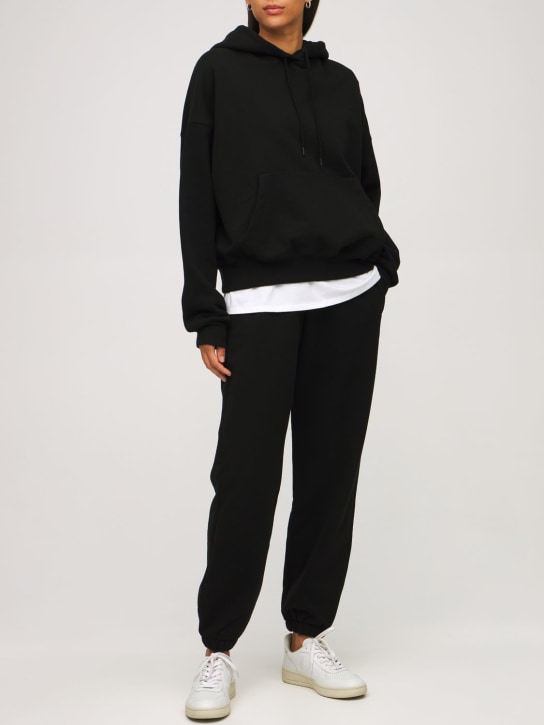 Wardrobe.nyc: Sweat-shirt en coton non brossé à capuche - women_1 | Luisa Via Roma