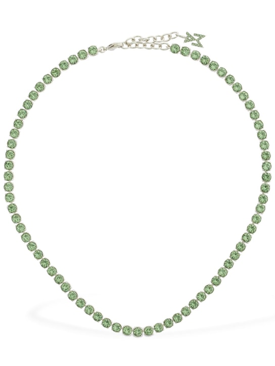 Amina Muaddi: Collar chiker Tennis con cristales - Green/Crystal - women_0 | Luisa Via Roma