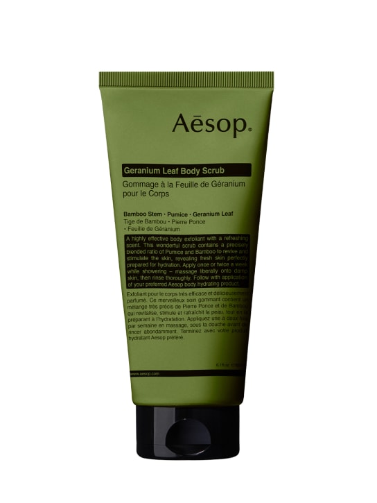 AESOP: Exfoliante corporal de hojas de geranio 180ml - Transparente - beauty-men_0 | Luisa Via Roma