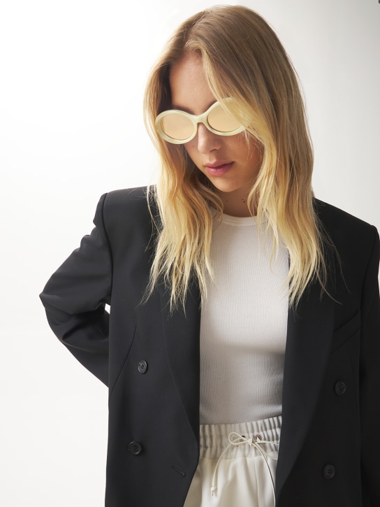 Sestini: LVR Exclusive Gafas de sol de acetato ovales Anna - Beige/Mirror - women_1 | Luisa Via Roma