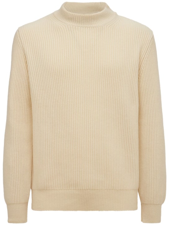 Annagreta: Cashmere knit sweater - Off White - men_0 | Luisa Via Roma