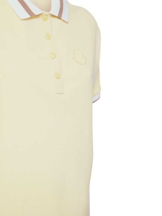 Moncler: Polo de algodón jersey con logo - Amarillo - women_1 | Luisa Via Roma